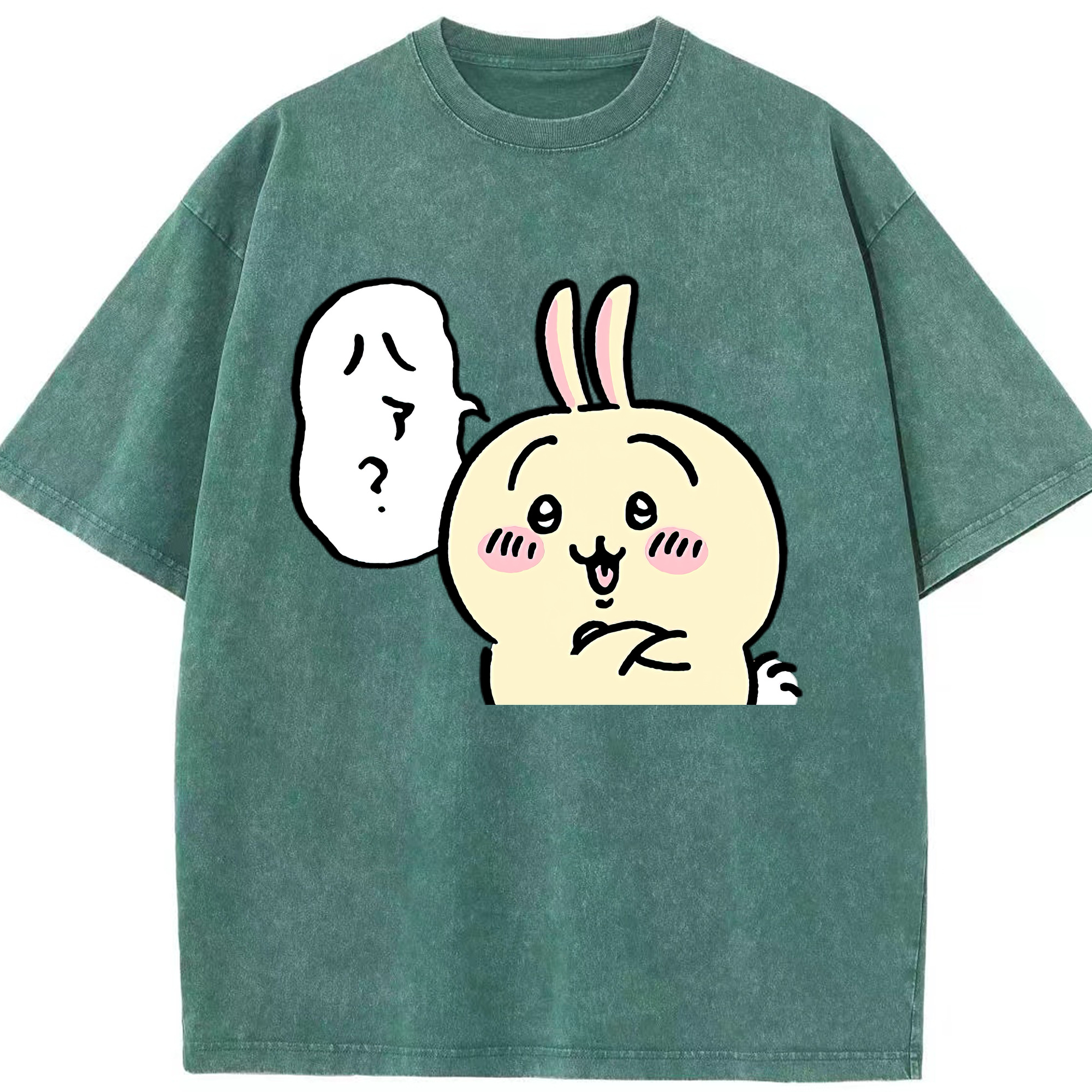 （画像用） ちいかわ うさぎ Chii-kawa usagi 綿100% ヴィンテージ風 半袖Tシャツ（フロントプリント）